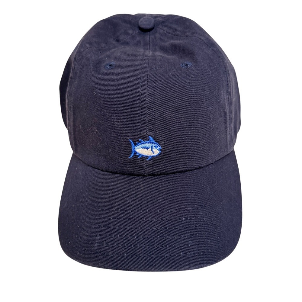 Southern Tide Navy Blue Embroidered Fish‎ Baseball Cap Adjustable Strap NWT